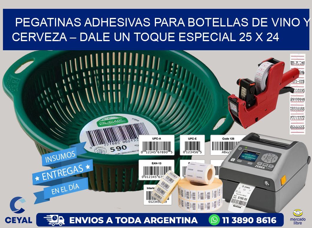 Pegatinas Adhesivas para Botellas de Vino y Cerveza – Dale un Toque Especial 25 x 24