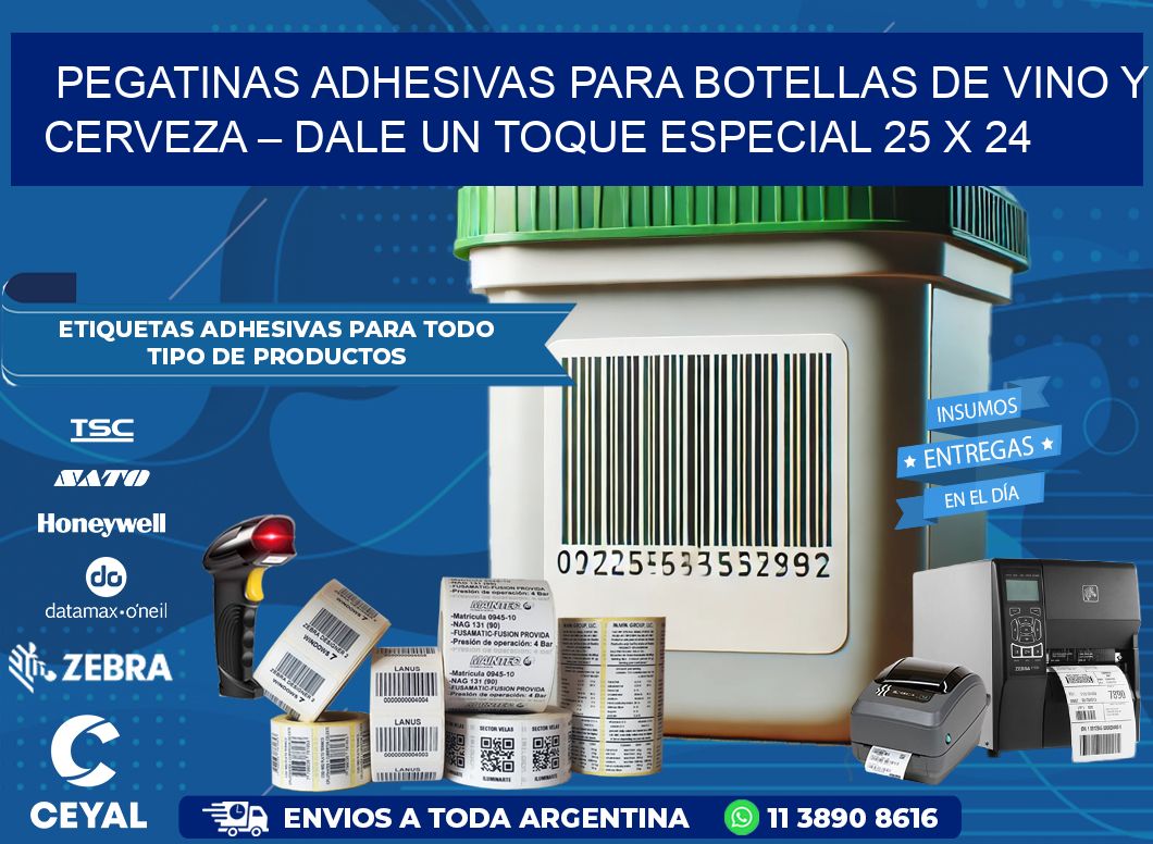 Pegatinas Adhesivas para Botellas de Vino y Cerveza – Dale un Toque Especial 25 x 24