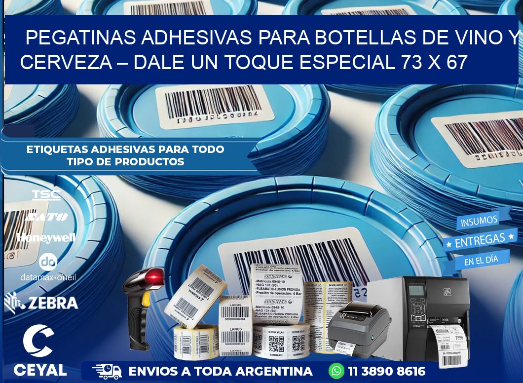 Pegatinas Adhesivas para Botellas de Vino y Cerveza – Dale un Toque Especial 73 x 67