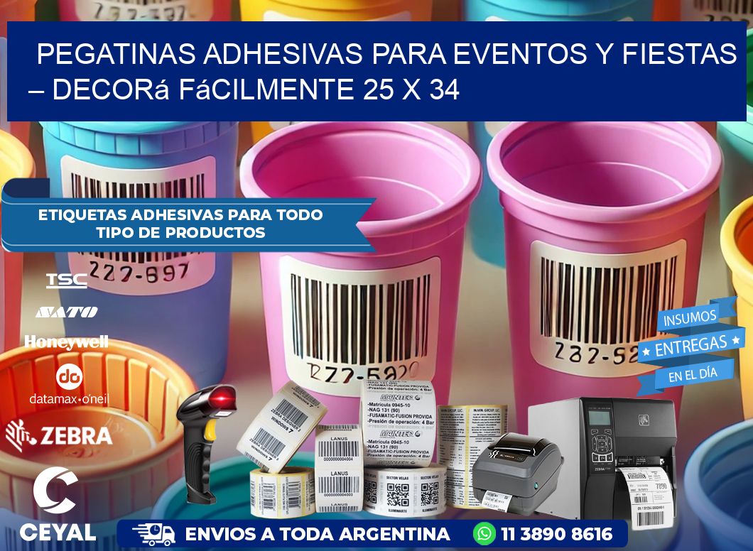 Pegatinas Adhesivas para Eventos y Fiestas – Decorá Fácilmente 25 x 34