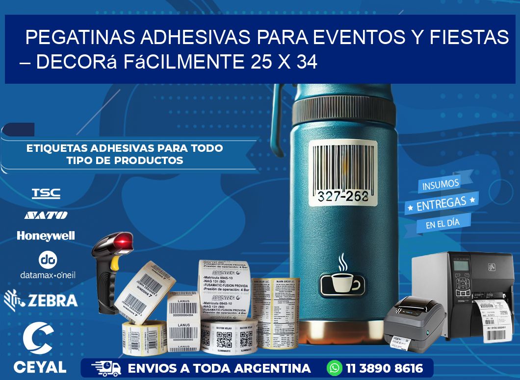 Pegatinas Adhesivas para Eventos y Fiestas – Decorá Fácilmente 25 x 34