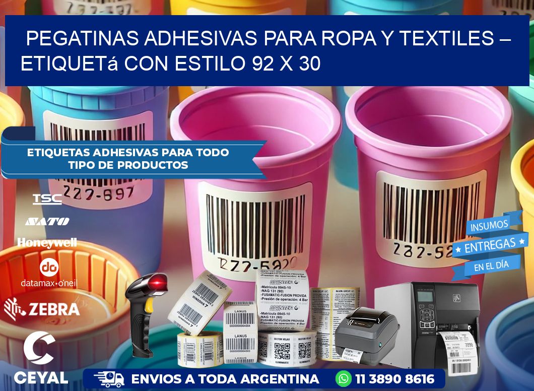 Pegatinas Adhesivas para Ropa y Textiles – Etiquetá con Estilo 92 x 30