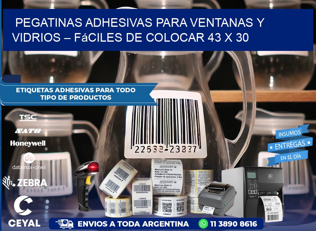 Pegatinas Adhesivas para Ventanas y Vidrios – Fáciles de Colocar 43 x 30