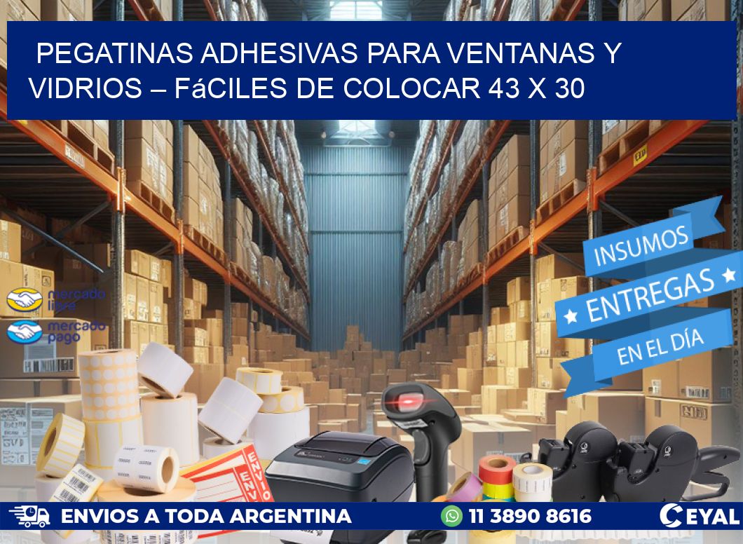 Pegatinas Adhesivas para Ventanas y Vidrios – Fáciles de Colocar 43 x 30