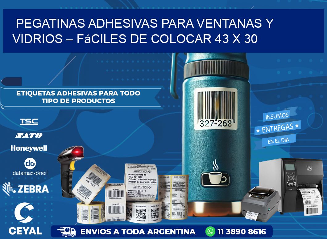 Pegatinas Adhesivas para Ventanas y Vidrios – Fáciles de Colocar 43 x 30