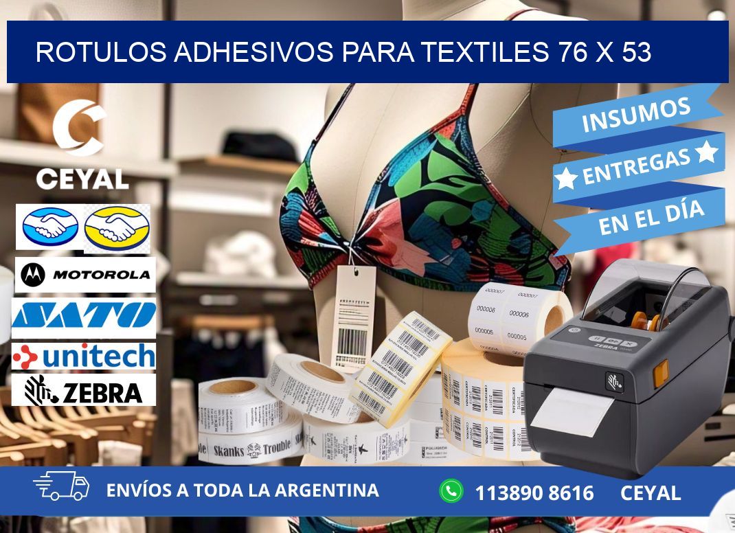 ROTULOS ADHESIVOS PARA TEXTILES 76 x 53