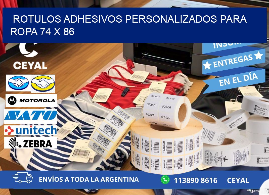 ROTULOS ADHESIVOS PERSONALIZADOS PARA ROPA 74 x 86