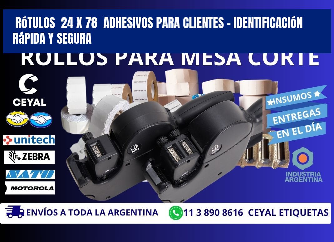 Rótulos 24 x 78 Adhesivos para Clientes – Identificación Rápida y Segura