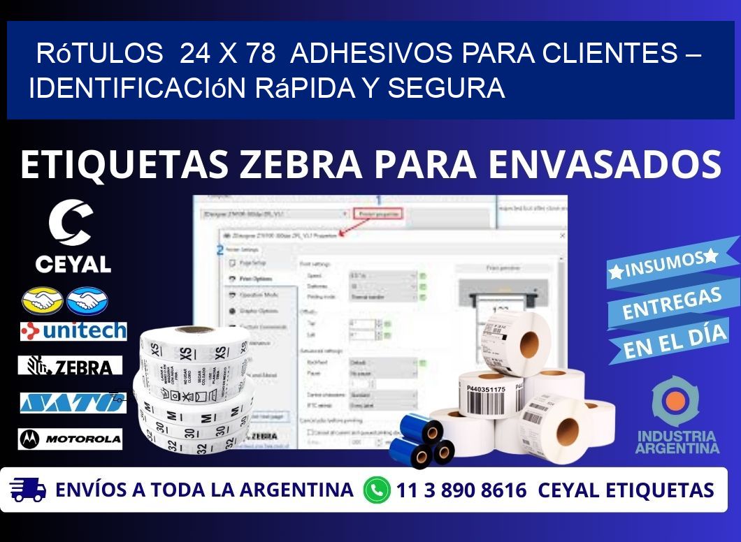 Rótulos 24 x 78 Adhesivos para Clientes – Identificación Rápida y Segura