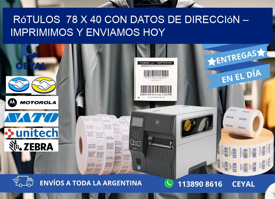 Rótulos  78 x 40 con Datos de Dirección – Imprimimos y Enviamos Hoy