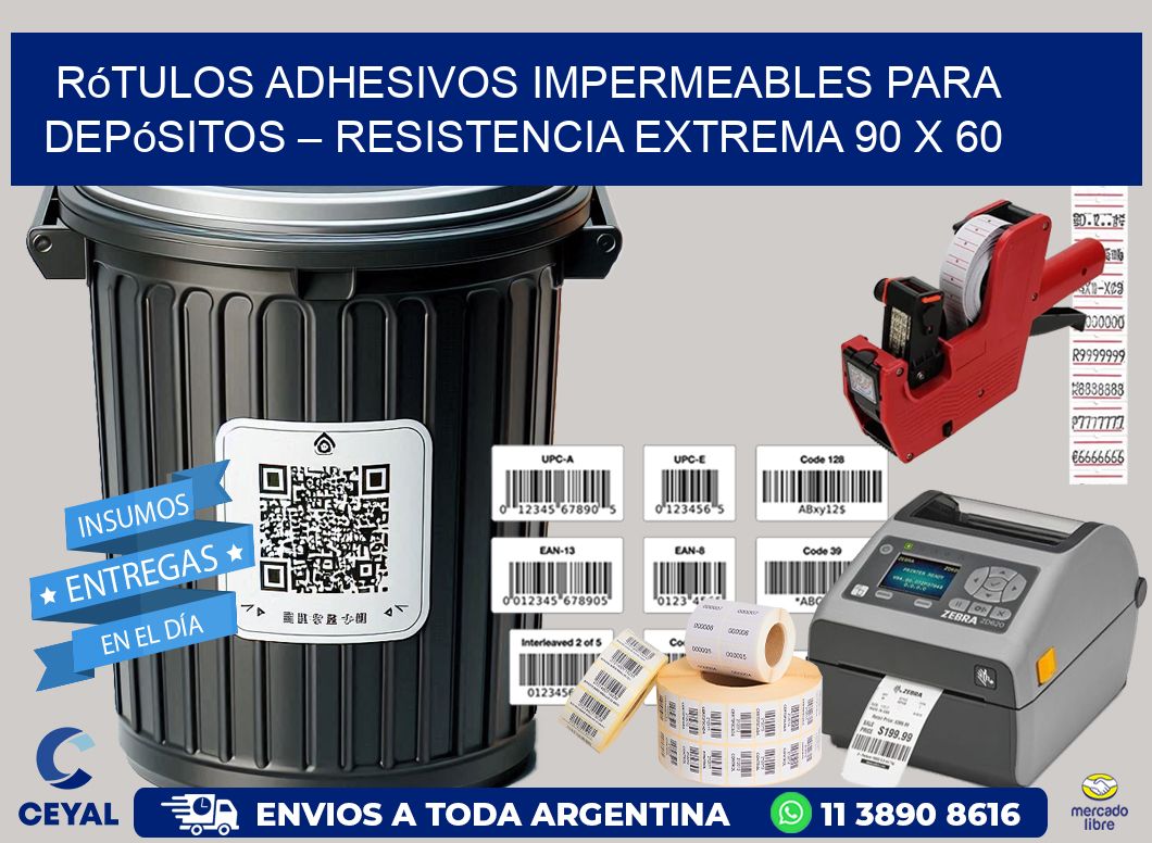 Rótulos Adhesivos Impermeables para Depósitos – Resistencia Extrema 90 x 60
