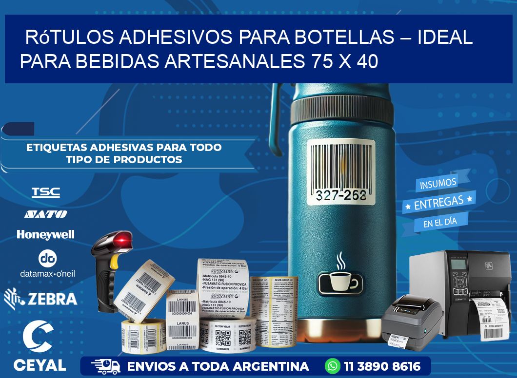 Rótulos Adhesivos para Botellas – Ideal para Bebidas Artesanales 75 x 40