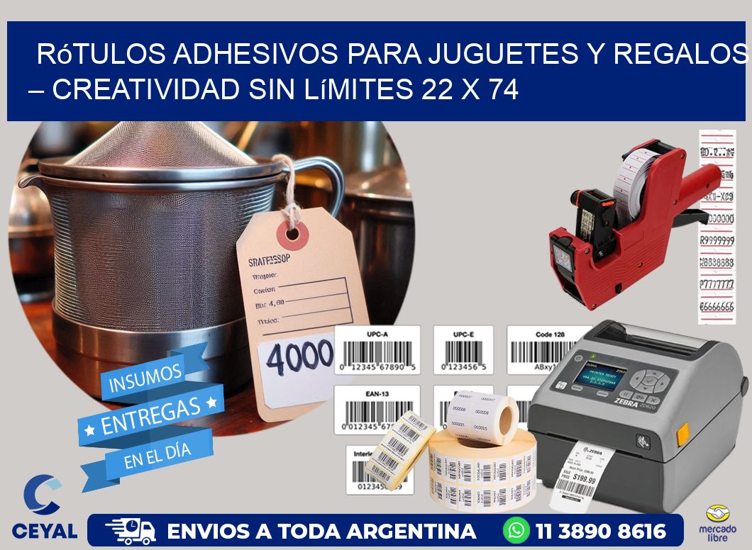 Rótulos Adhesivos para Juguetes y Regalos – Creatividad Sin Límites 22 x 74