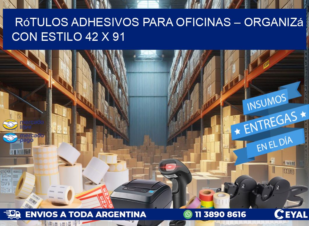 Rótulos Adhesivos para Oficinas – Organizá con Estilo 42 x 91