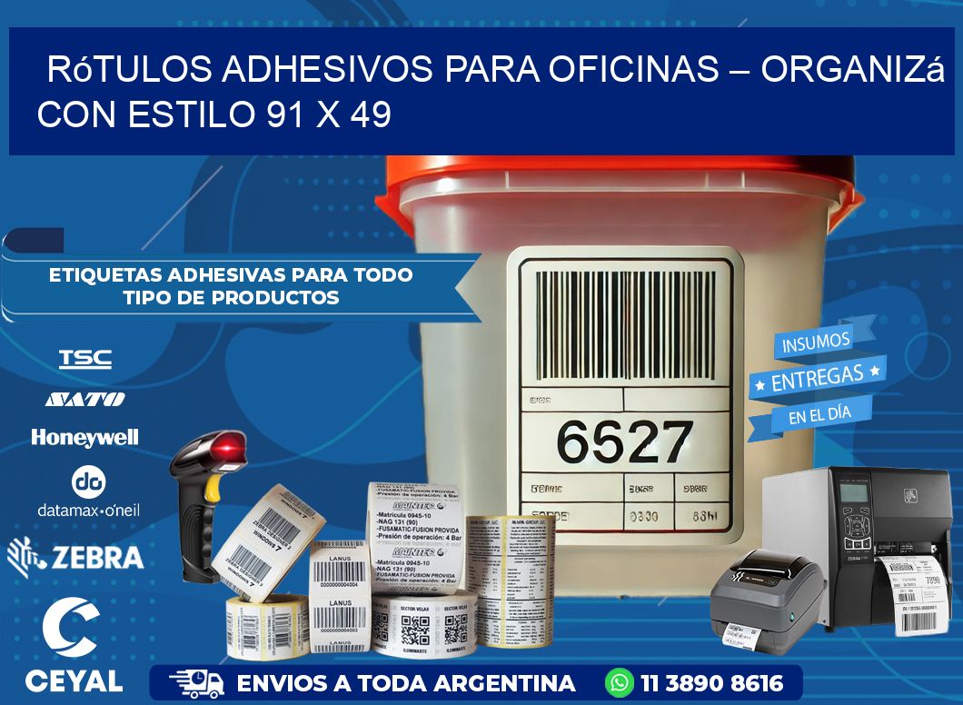 Rótulos Adhesivos para Oficinas – Organizá con Estilo 91 x 49