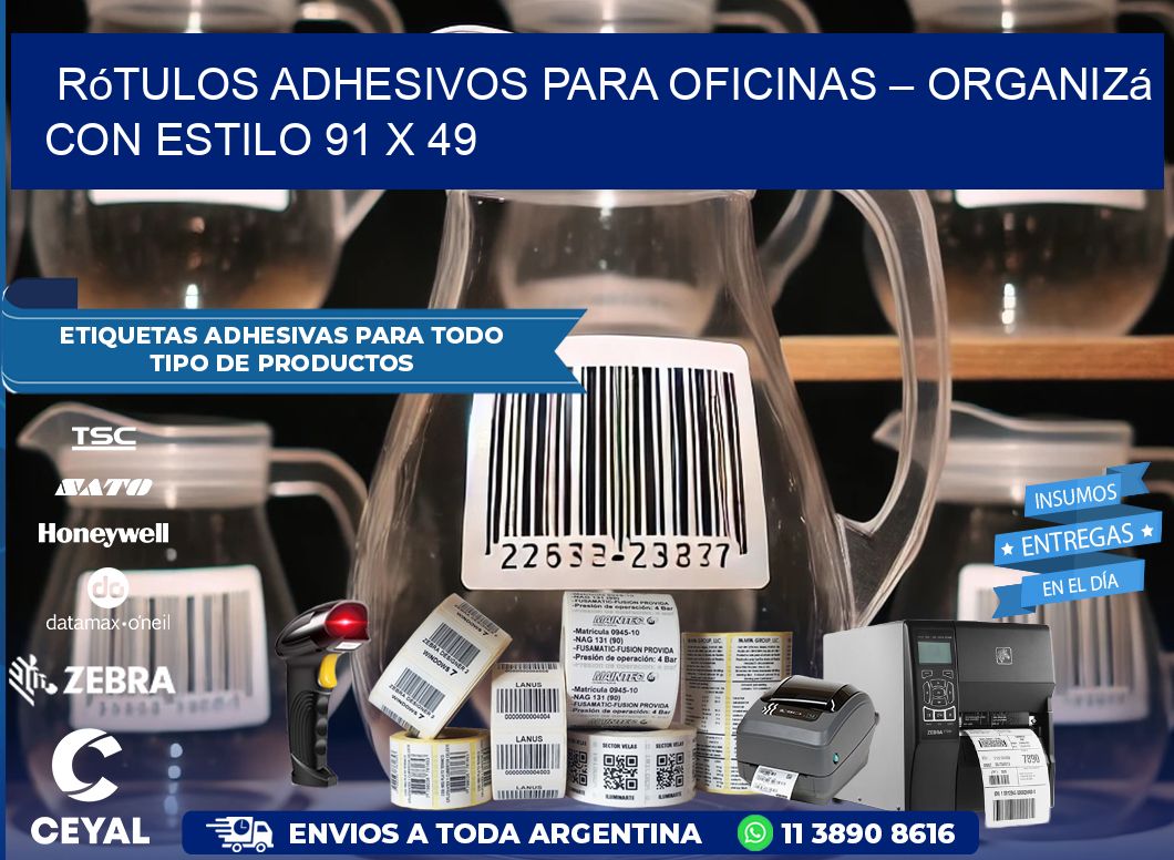 Rótulos Adhesivos para Oficinas – Organizá con Estilo 91 x 49