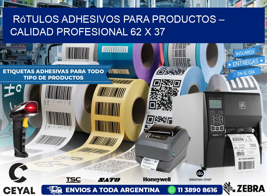 Rótulos Adhesivos para Productos – Calidad Profesional 62 x 37