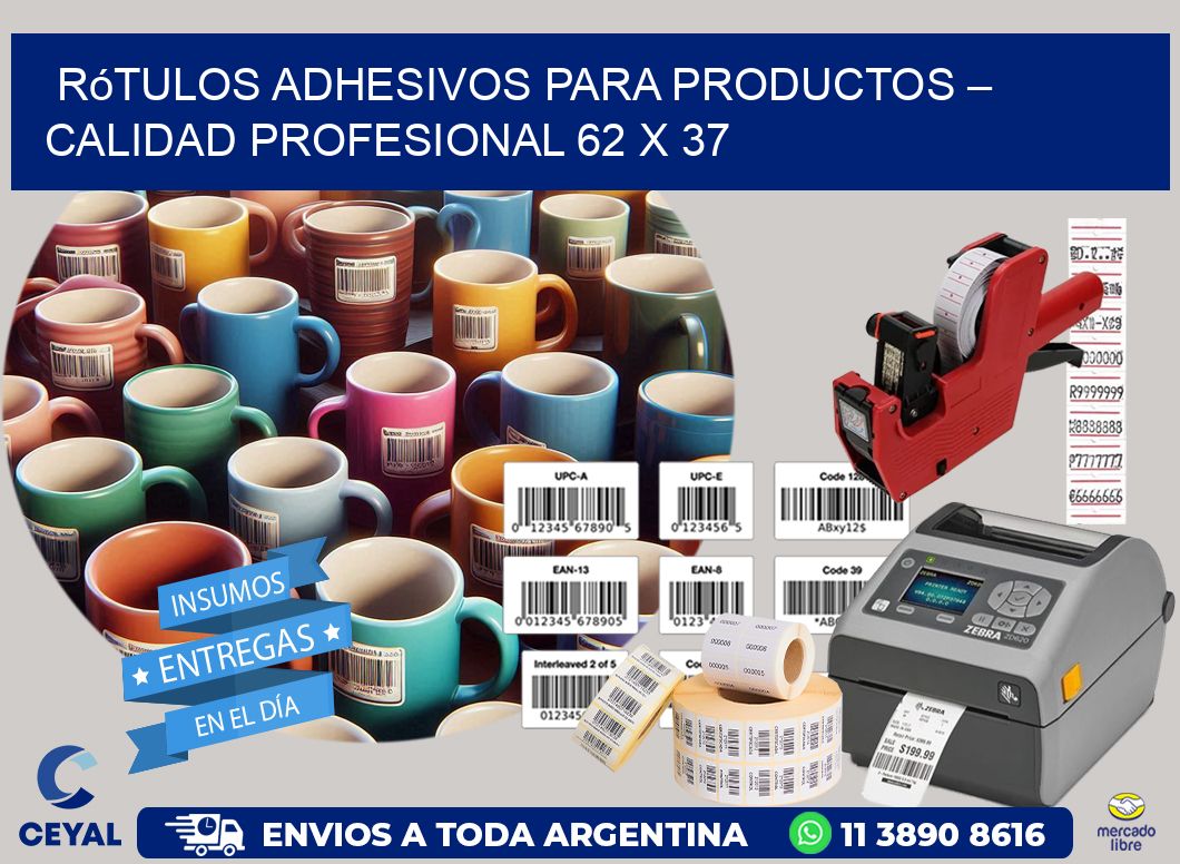 Rótulos Adhesivos para Productos – Calidad Profesional 62 x 37