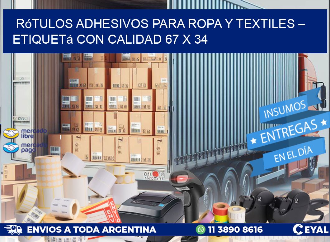 Rótulos Adhesivos para Ropa y Textiles – Etiquetá con Calidad 67 x 34