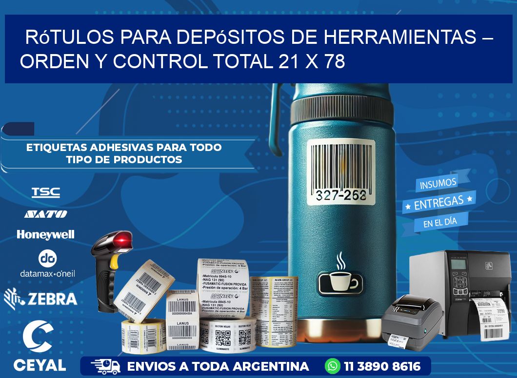 Rótulos para Depósitos de Herramientas – Orden y Control Total 21 x 78