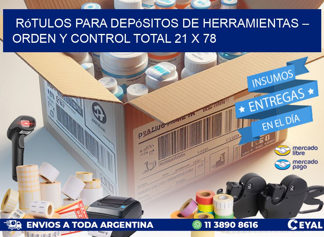 Rótulos para Depósitos de Herramientas – Orden y Control Total 21 x 78