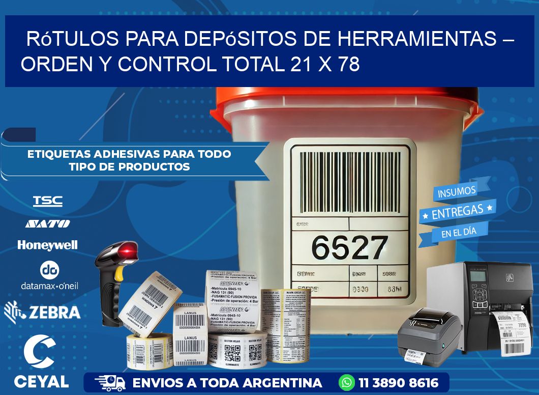 Rótulos para Depósitos de Herramientas – Orden y Control Total 21 x 78