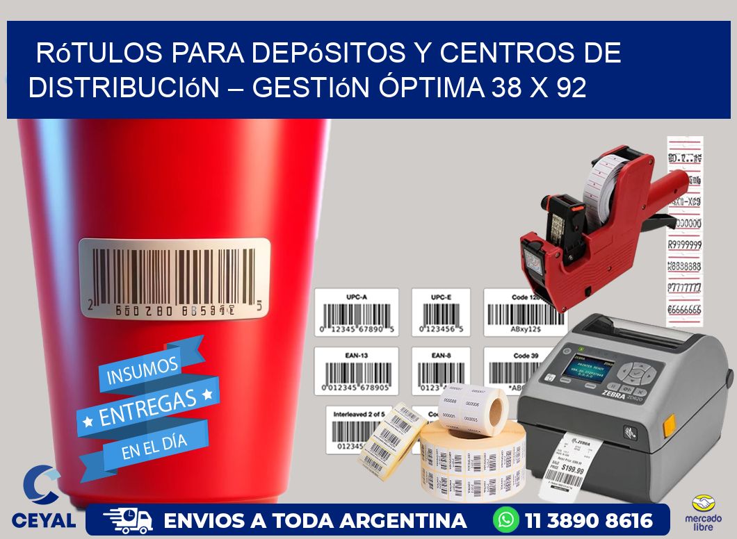 Rótulos para Depósitos y Centros de Distribución – Gestión Óptima 38 x 92