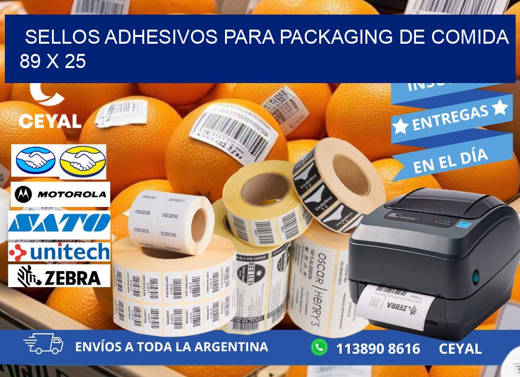 SELLOS ADHESIVOS PARA PACKAGING DE COMIDA  89 x 25