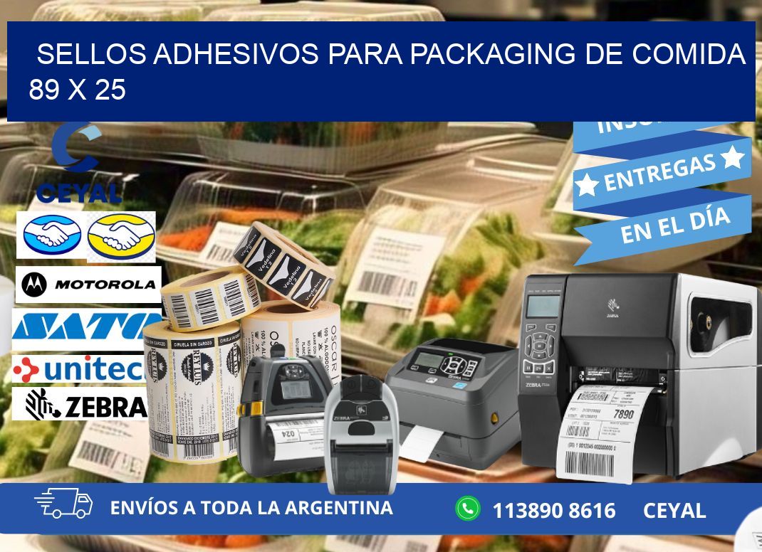 SELLOS ADHESIVOS PARA PACKAGING DE COMIDA  89 x 25