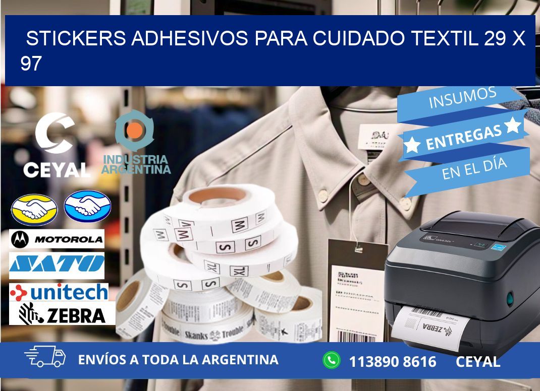 STICKERS ADHESIVOS PARA CUIDADO TEXTIL 29 x 97