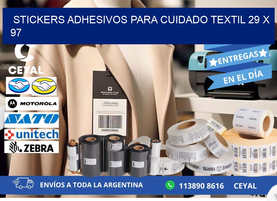 STICKERS ADHESIVOS PARA CUIDADO TEXTIL 29 x 97