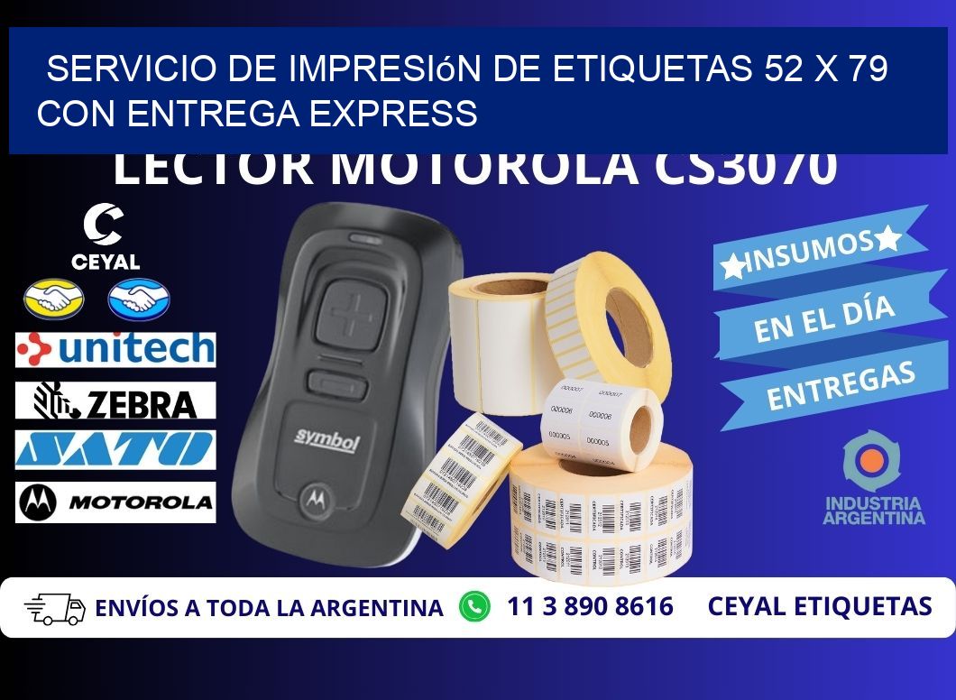 Servicio de Impresión de Etiquetas 52 x 79 con Entrega Express