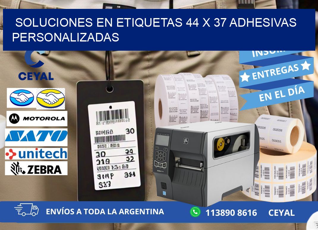 Soluciones en Etiquetas 44 x 37 Adhesivas Personalizadas