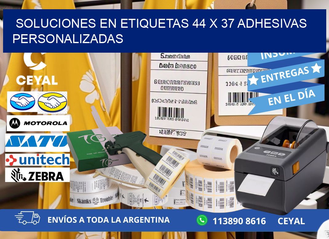 Soluciones en Etiquetas 44 x 37 Adhesivas Personalizadas