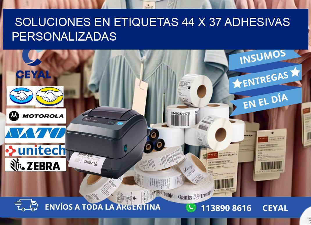 Soluciones en Etiquetas 44 x 37 Adhesivas Personalizadas