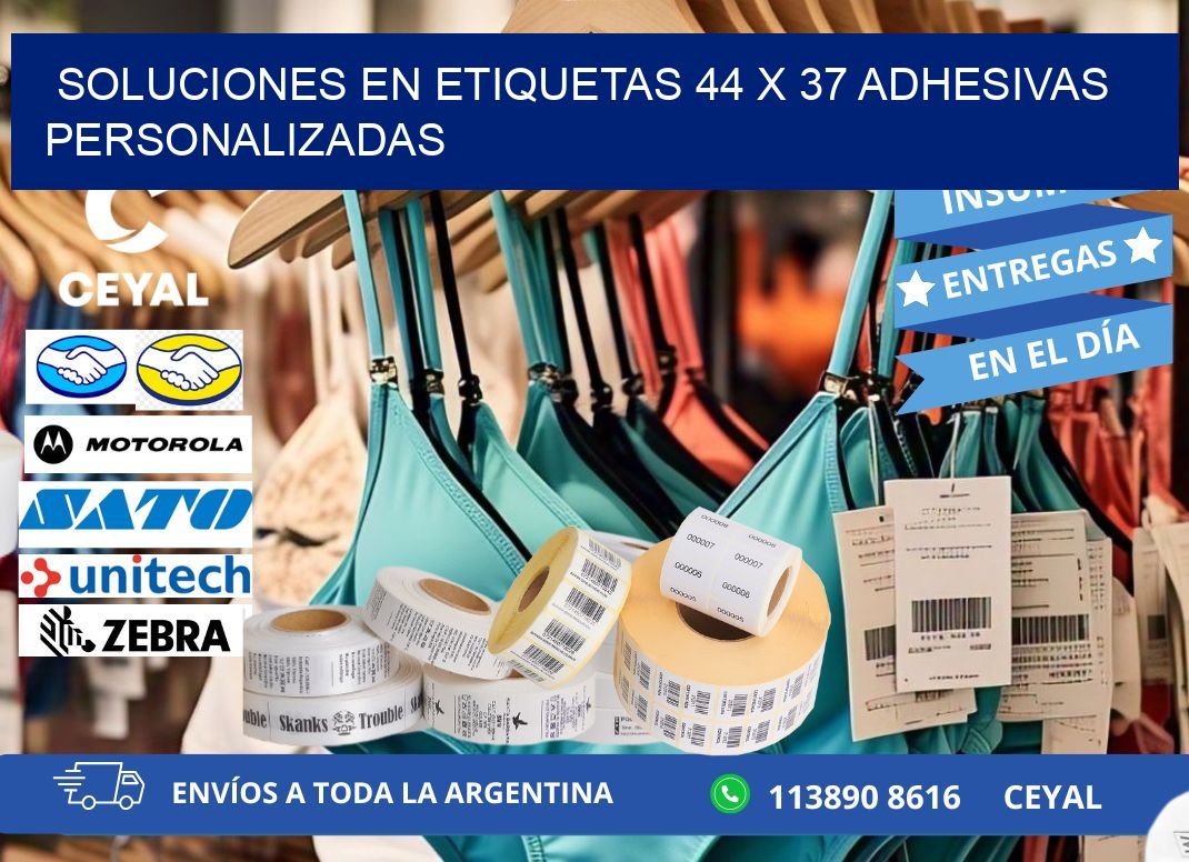 Soluciones en Etiquetas 44 x 37 Adhesivas Personalizadas