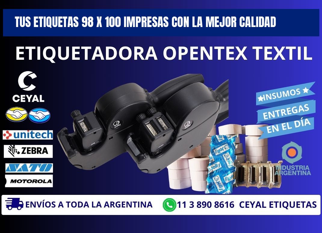 Tus Etiquetas 98 x 100 Impresas con la Mejor Calidad