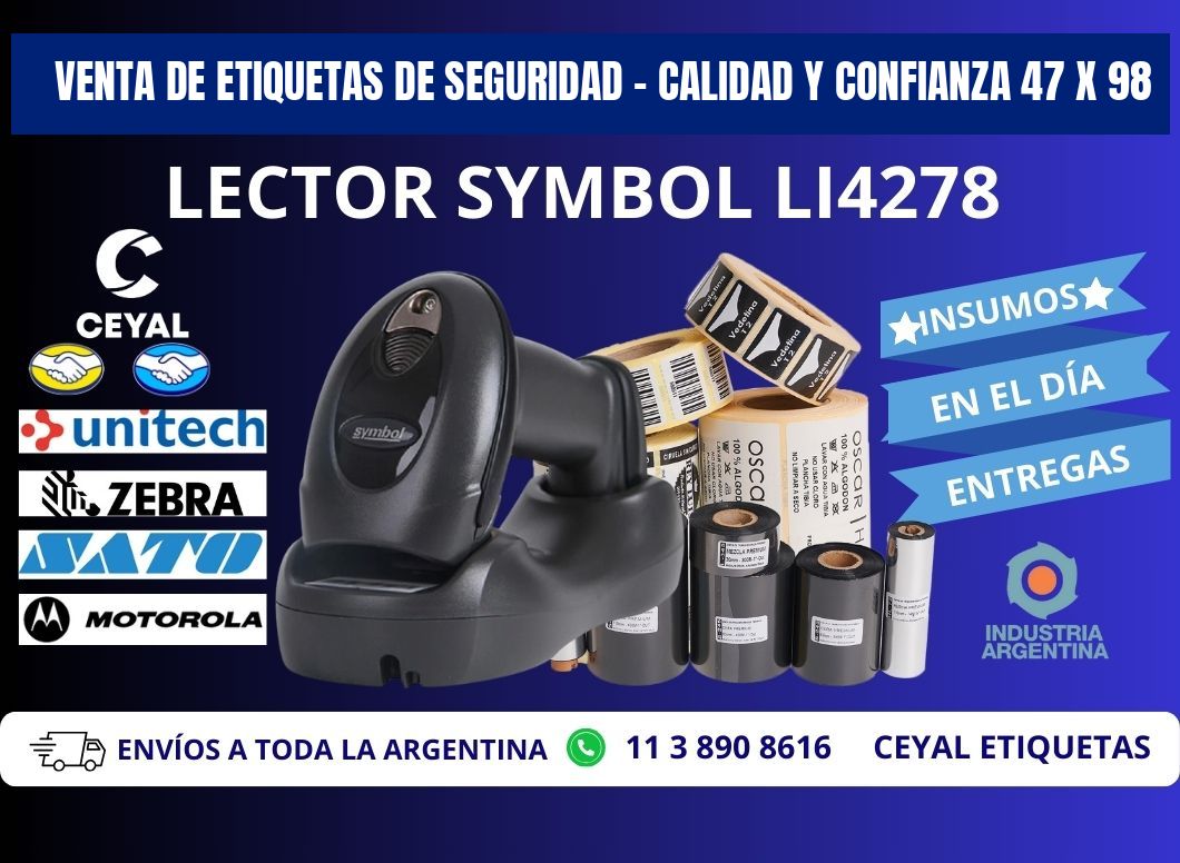VENTA DE ETIQUETAS DE SEGURIDAD – CALIDAD Y CONFIANZA 47 x 98