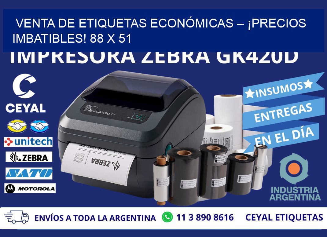 VENTA DE ETIQUETAS ECONÓMICAS – ¡PRECIOS IMBATIBLES! 88 x 51