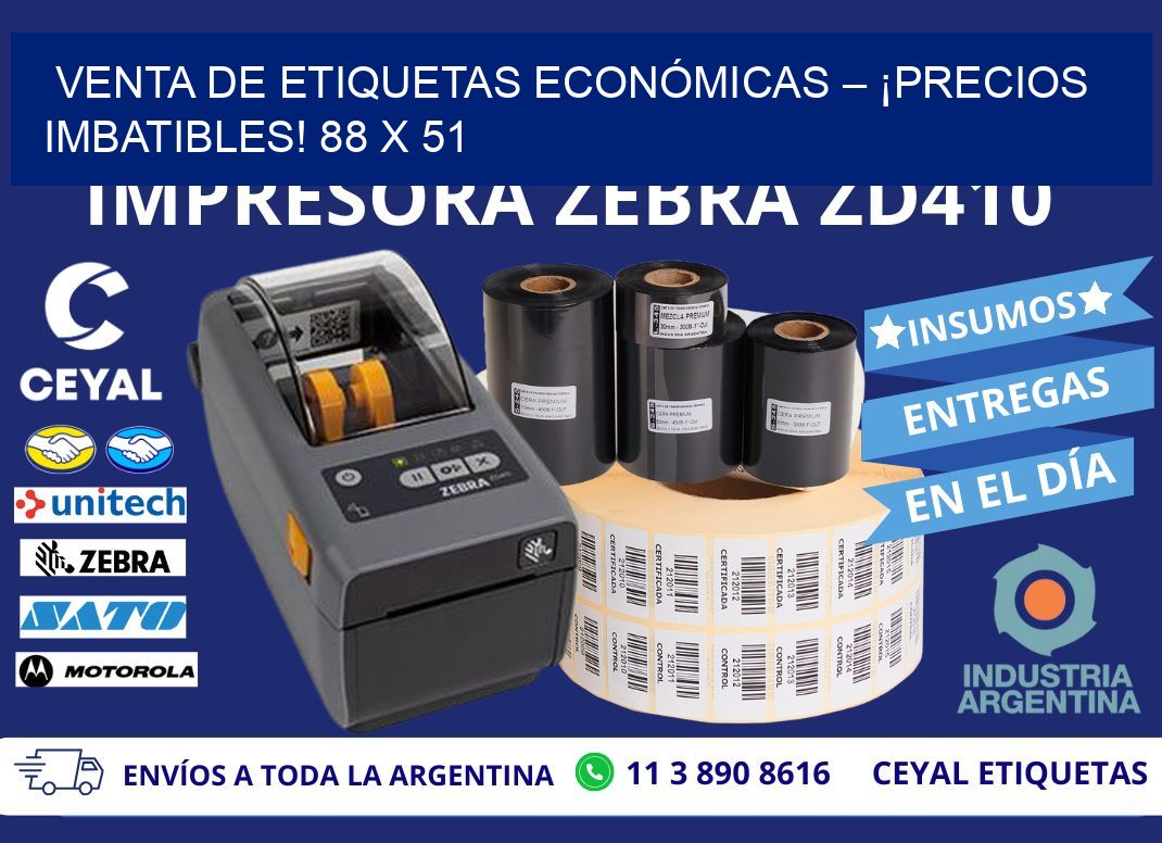 VENTA DE ETIQUETAS ECONÓMICAS – ¡PRECIOS IMBATIBLES! 88 x 51