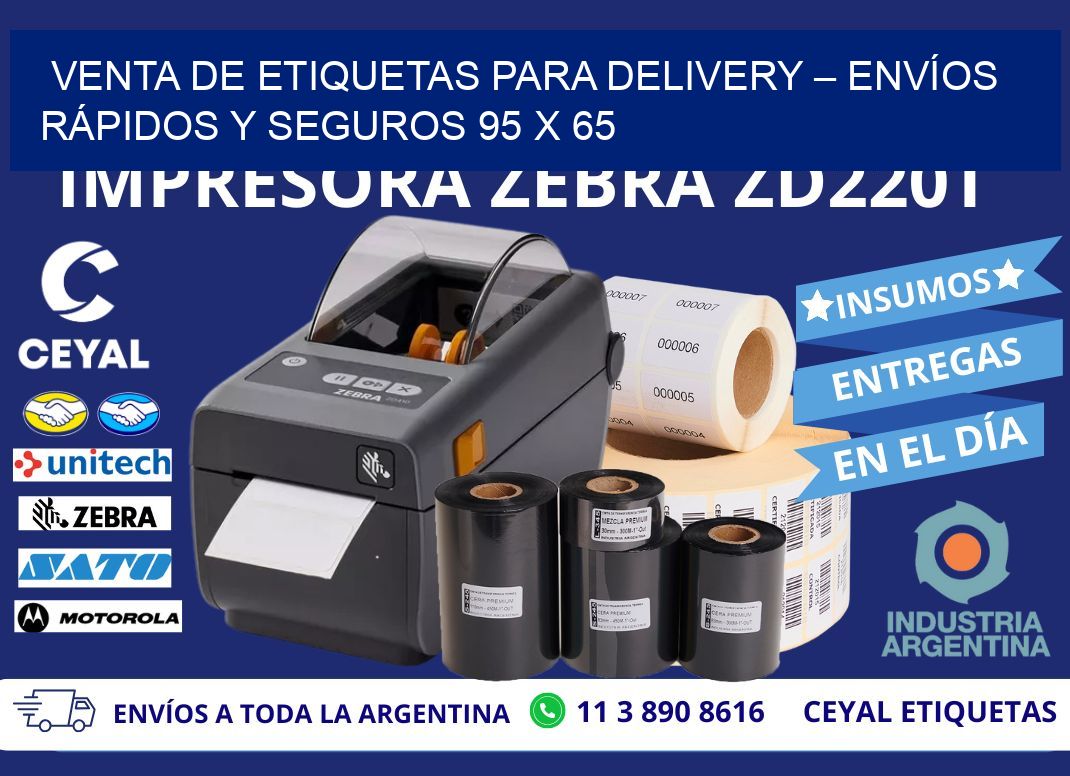 VENTA DE ETIQUETAS PARA DELIVERY – ENVÍOS RÁPIDOS Y SEGUROS 95 x 65