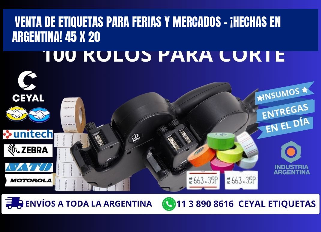 VENTA DE ETIQUETAS PARA FERIAS Y MERCADOS – ¡HECHAS EN ARGENTINA! 45 x 20