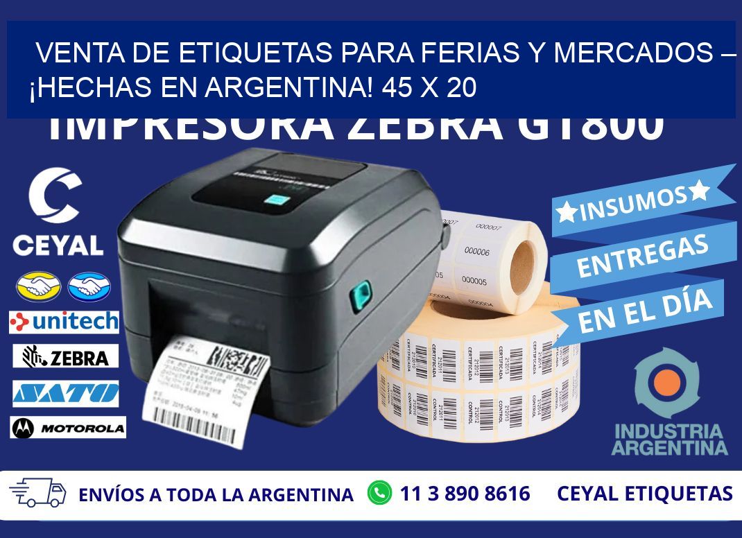 VENTA DE ETIQUETAS PARA FERIAS Y MERCADOS – ¡HECHAS EN ARGENTINA! 45 x 20