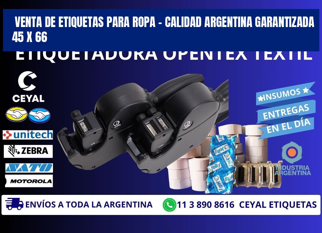 VENTA DE ETIQUETAS PARA ROPA – CALIDAD ARGENTINA GARANTIZADA 45 x 66