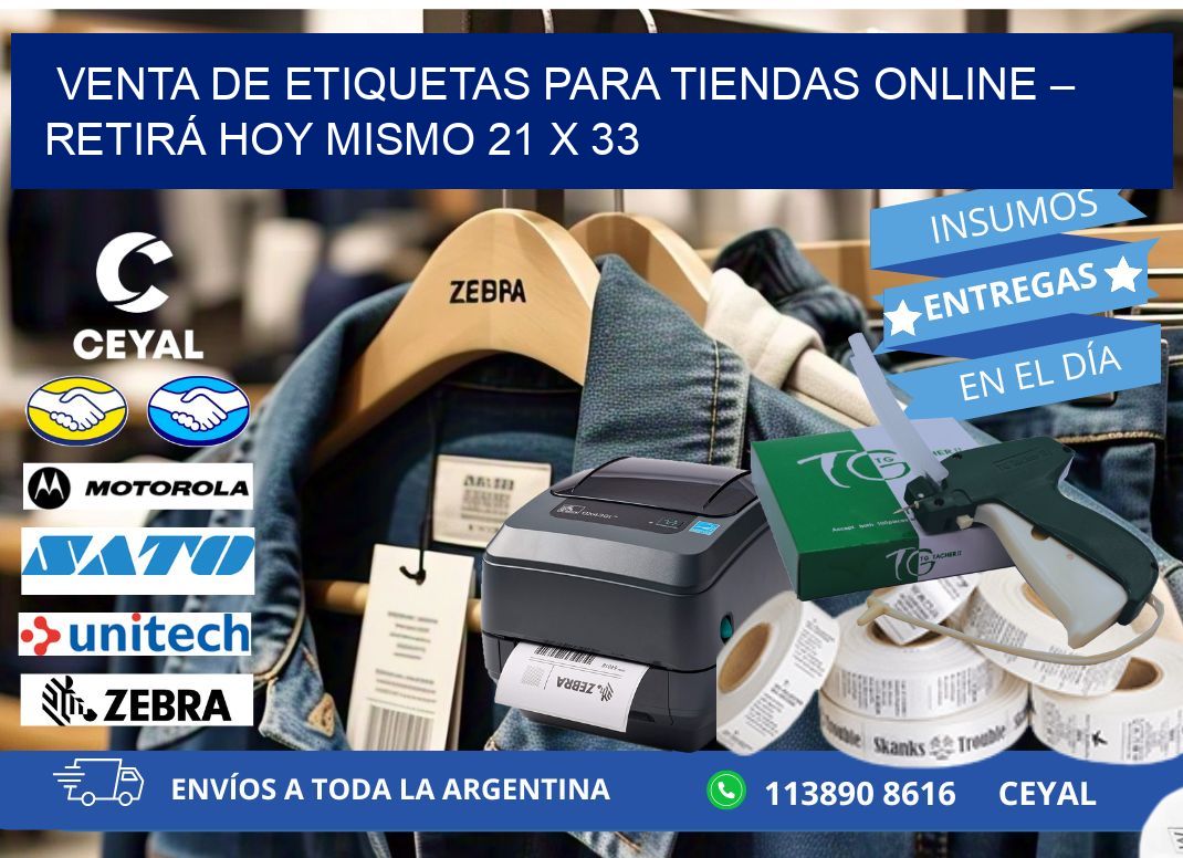 VENTA DE ETIQUETAS PARA TIENDAS ONLINE – RETIRÁ HOY MISMO 21 x 33