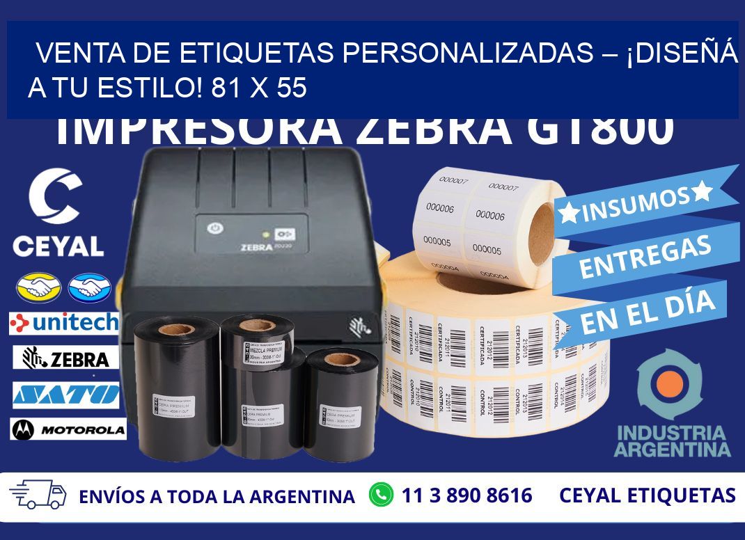 VENTA DE ETIQUETAS PERSONALIZADAS – ¡DISEÑÁ A TU ESTILO! 81 x 55