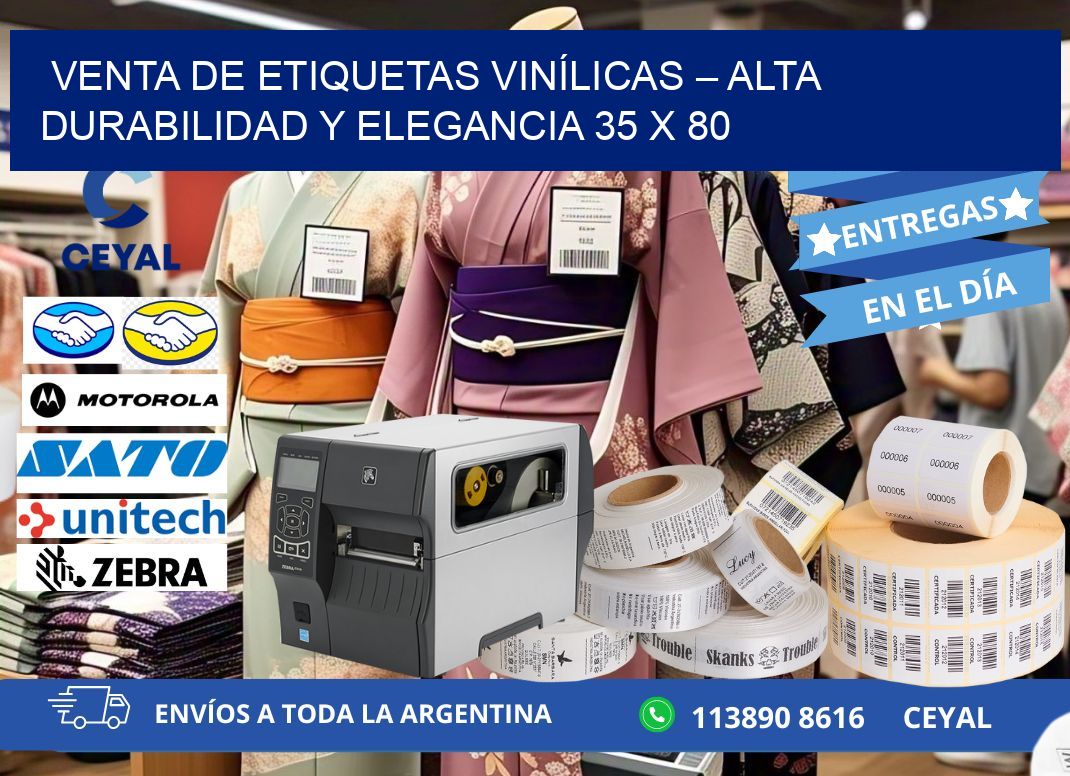 VENTA DE ETIQUETAS VINÍLICAS – ALTA DURABILIDAD Y ELEGANCIA 35 x 80
