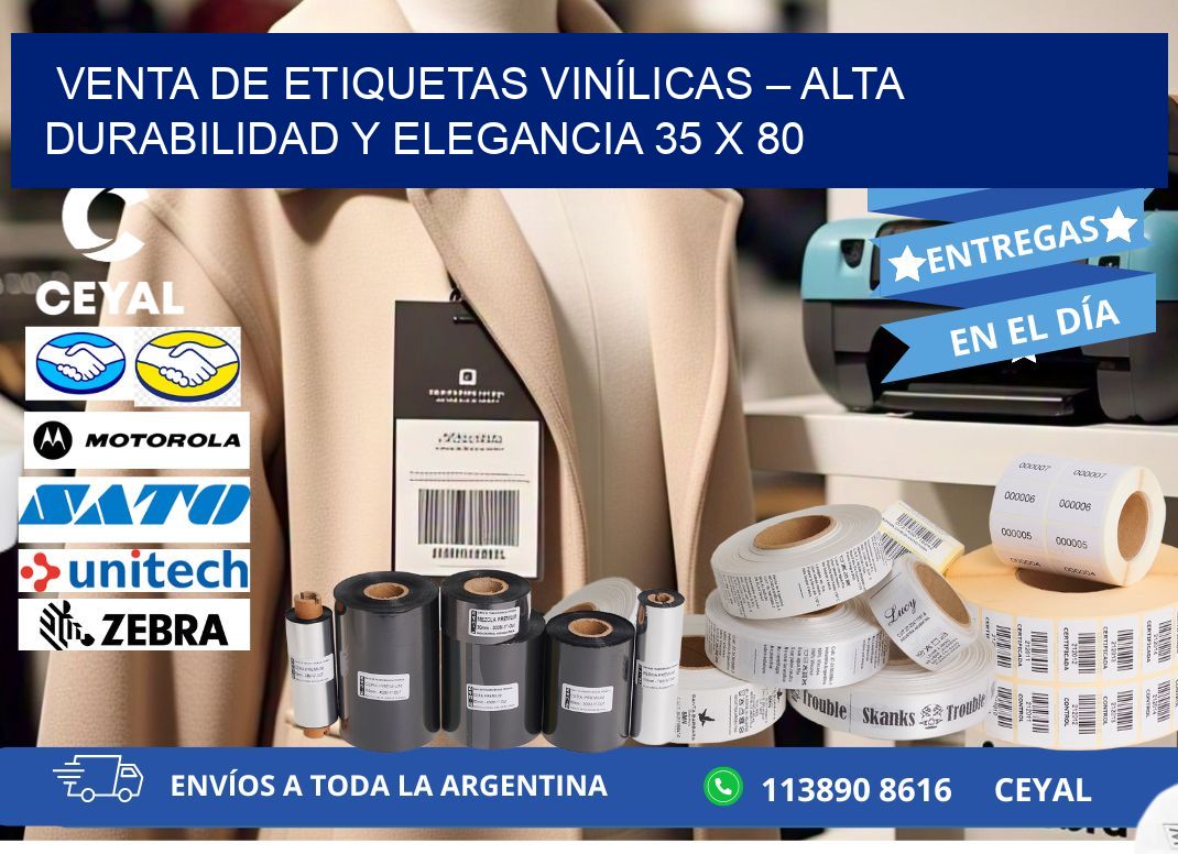 VENTA DE ETIQUETAS VINÍLICAS – ALTA DURABILIDAD Y ELEGANCIA 35 x 80