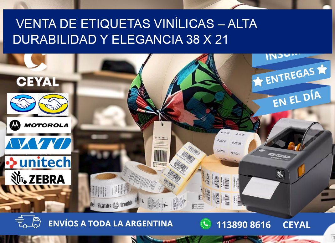 VENTA DE ETIQUETAS VINÍLICAS – ALTA DURABILIDAD Y ELEGANCIA 38 x 21