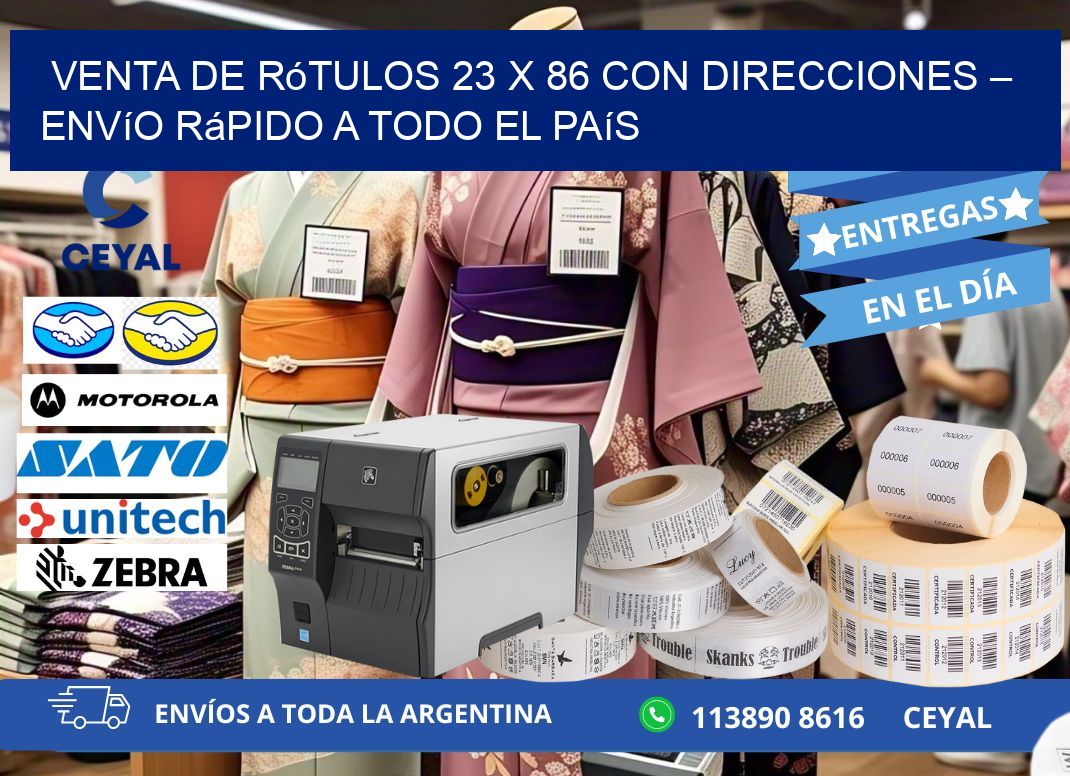 Venta de Rótulos 23 x 86 con Direcciones – Envío Rápido a Todo el País